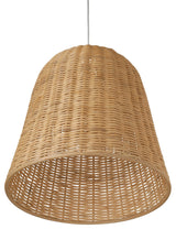 Handwoven Wicker Bell Pendant Lamp, Natural, Natural Brown