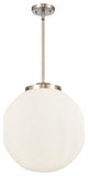 Beacon Pendant, Brushed Satin Nickel, Matte White, Matte White