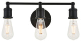 Elegant Lighting LD4028W16 Serif 3 Light 15"W Bathroom Vanity - Black