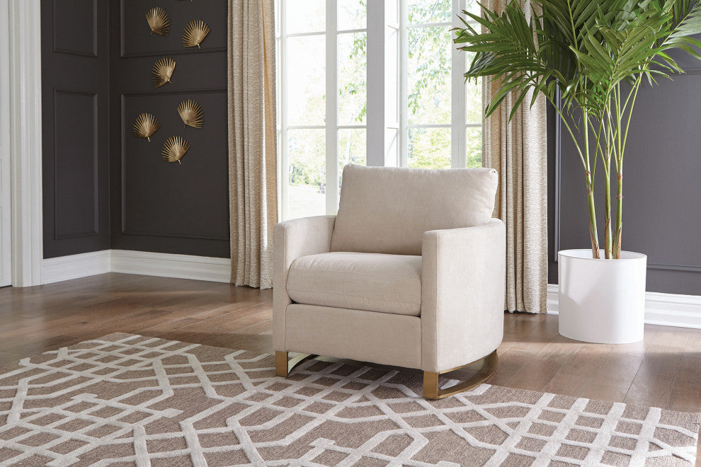 Upholstered Arched Arms Chair, Beige