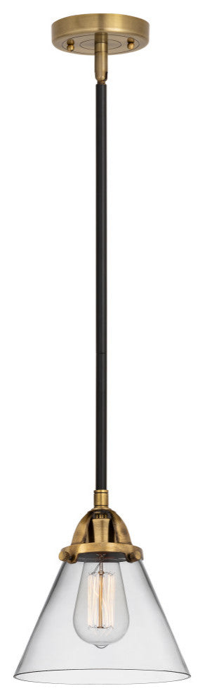 Large Cone Mini Pendant, Black Antique Brass, Clear, Clear