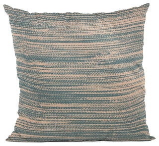 Plutus Blue Shower Stripe Luxury Throw Pillow, 22"x22"