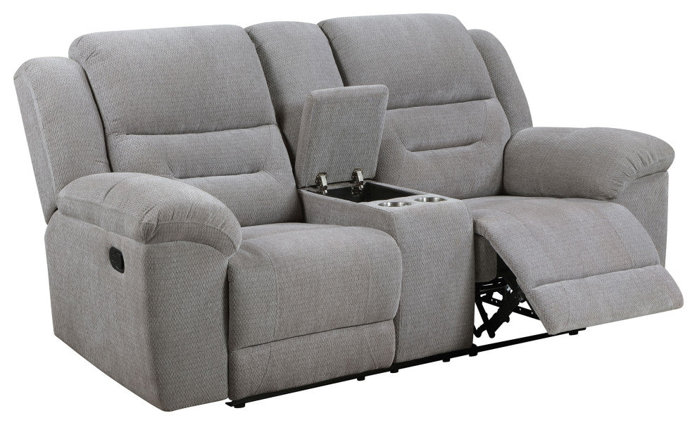 Gilson Chenille Upholstered Reclining Loveseat Grey