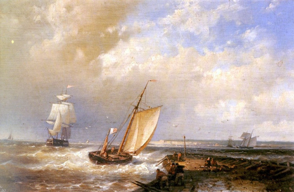 Senior Abraham Hulk A Dutch Pink Heading Out To Sea Wrapped Canvas, 18"x27"