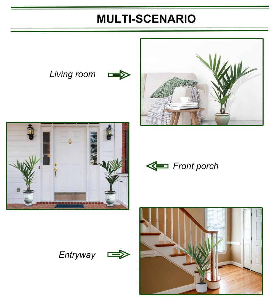 3ft Kentia Palm Plant - 38 Leaves Artificial Indoor Home Decor