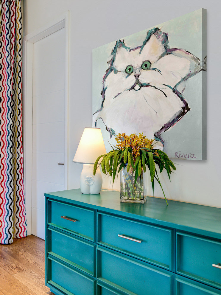 Marmont Hill, "Kitty Kat" by Michelle Rivera Painting on Wrapped Canvas, 18x18