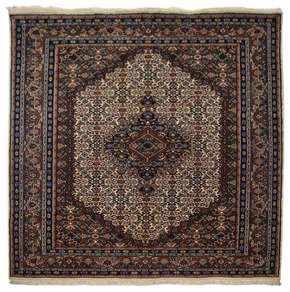 Hand Knotted Nir Wool Area Rug Oriental Cream