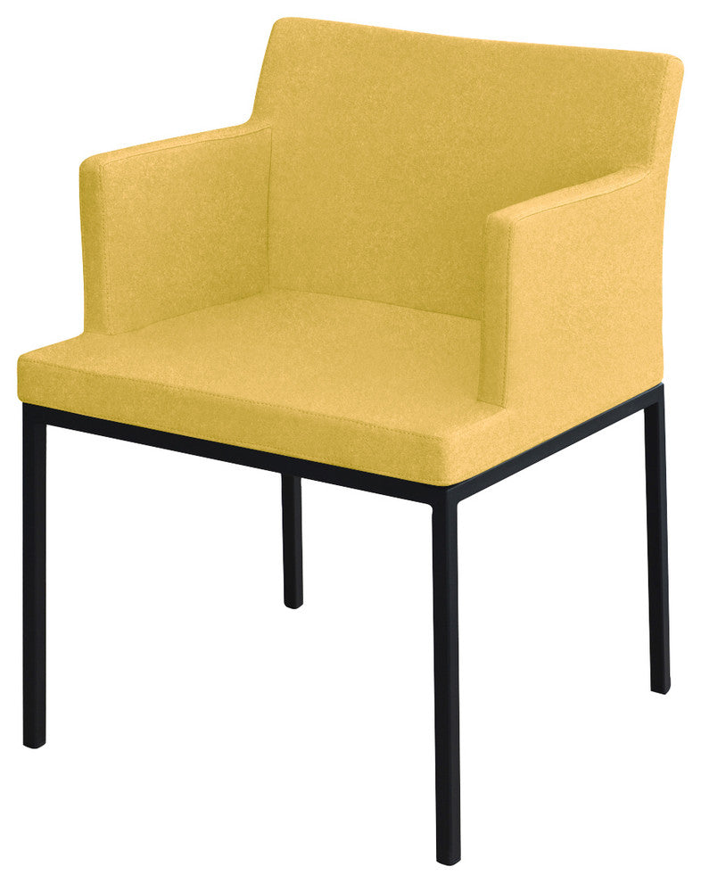 Soho Chrome Chair, Chrome Base, Amber Camira Wool