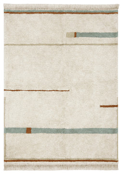 Lanes Vintage Blue Washable Rug, 6'7"x9'10"