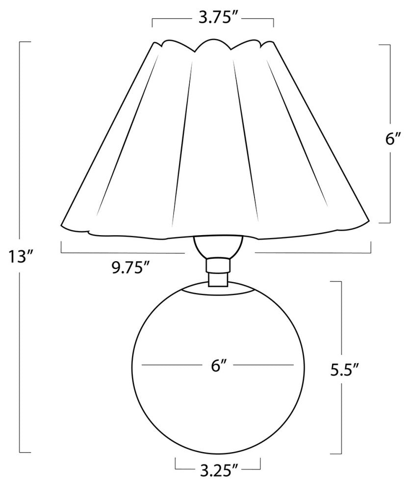Giorgio Crystal Mini Lamp, Natural Brass With White Shade