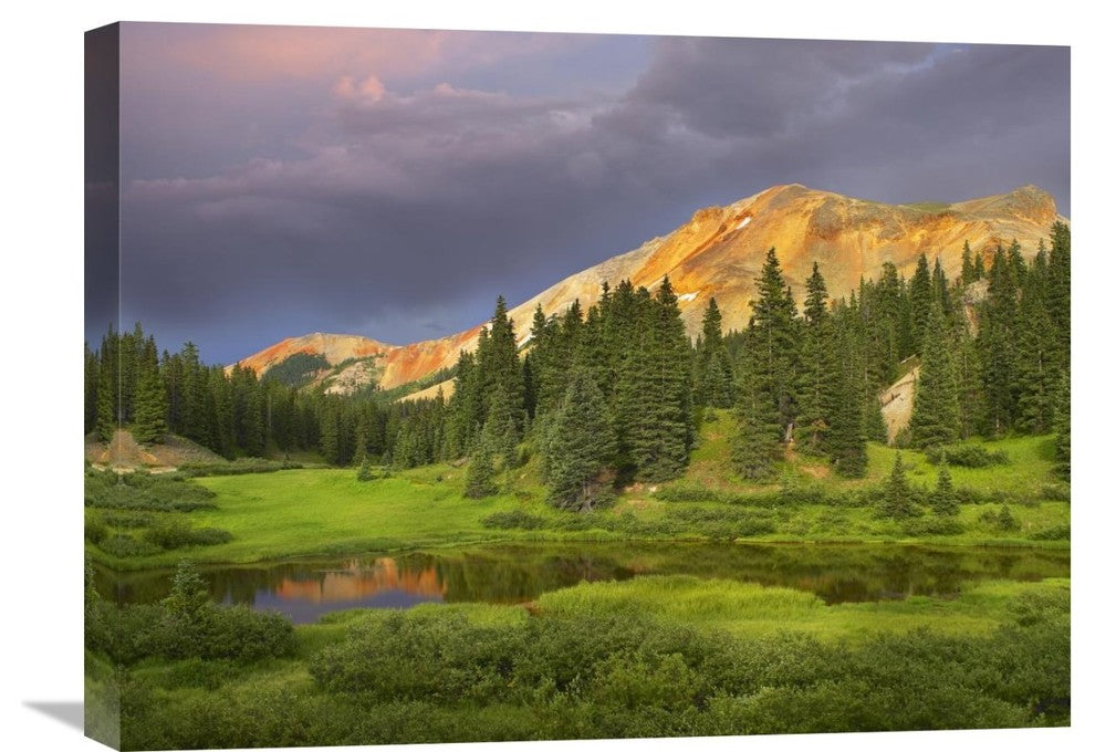 "Red Mountain And Pond, Near Ouray, Colorado" Artwork, 24" x 18"