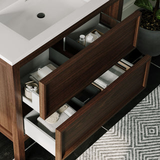 The Shiloh Bathroom Vanity, Dark Walnut, 36", Single Sink, Freestanding