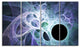 Light Blue Fractal Angel Wings, Abstract Wall Art Canvas, 48"x28", 4 Panels