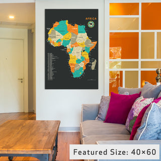 "Africa Map" by Jazzberry Blue, 40x26x1.5