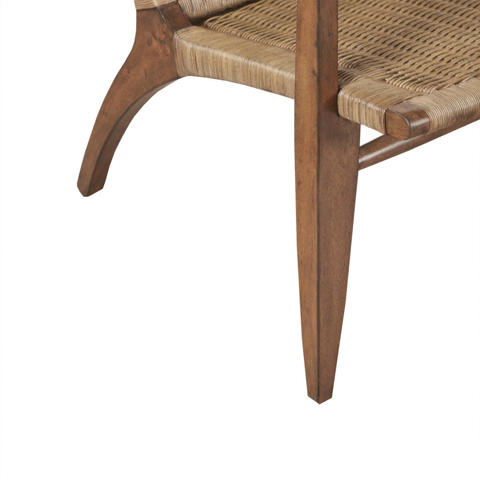 Madison Park Clearwater Rustic Farmhouse Ratten Seat Arm Chair, Natural