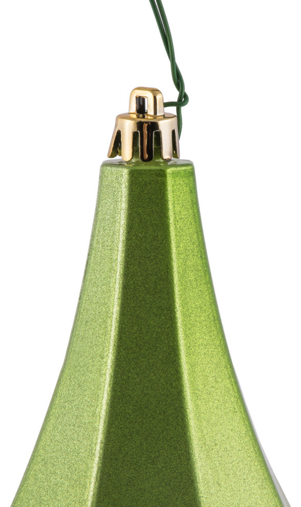 Vickerman Mc191054D 8" Celadon Candy Finish Diamond Finial Ornament Pack of 2