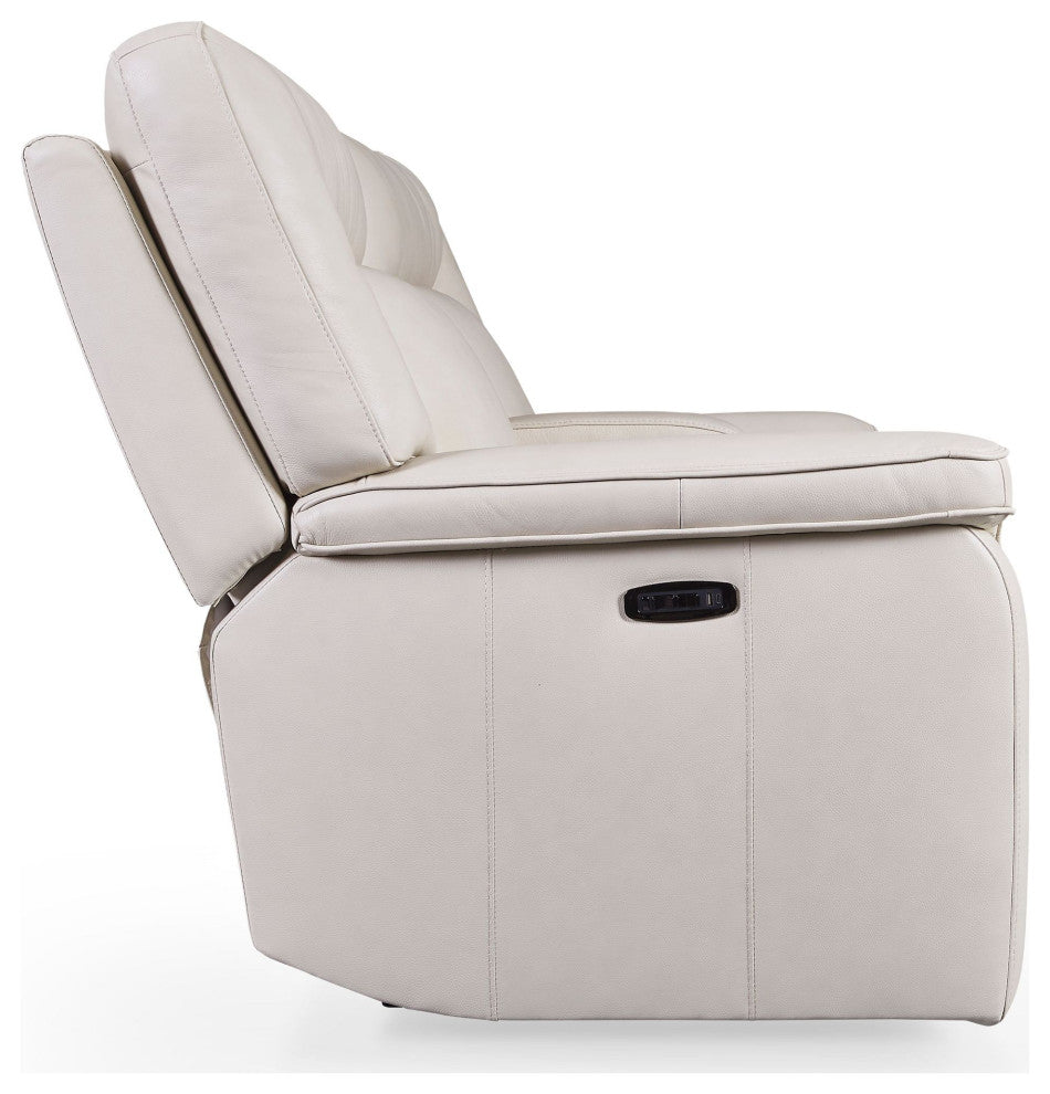 Austin Dual Power Zero Gravity Leather Sofa, Dove
