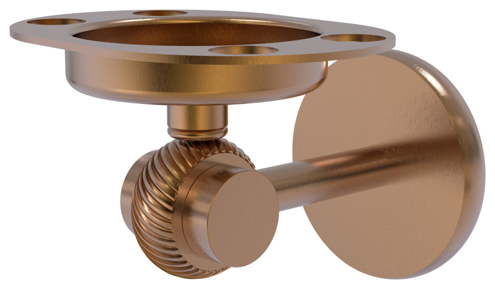 Satellite Orbit Two Toothbrush Holder With Twist Accents, Brushed Bronze