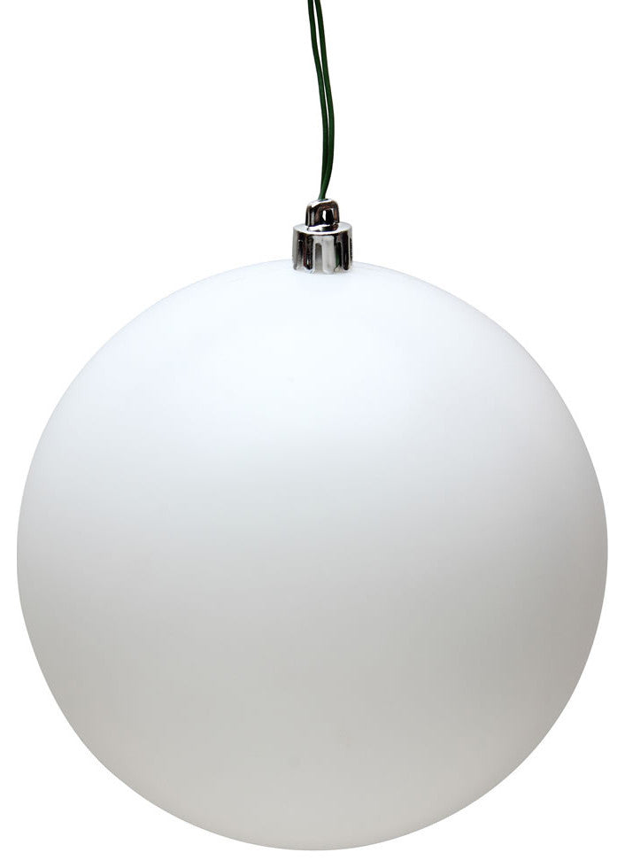 Vickerman 4.75" White Matte Ball Ornament, 4-Pack