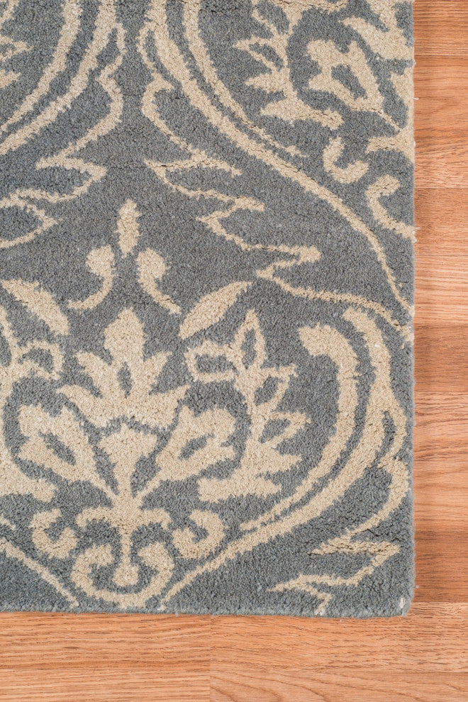 5" X8" X 0.5" Gray Wool Area Rug
