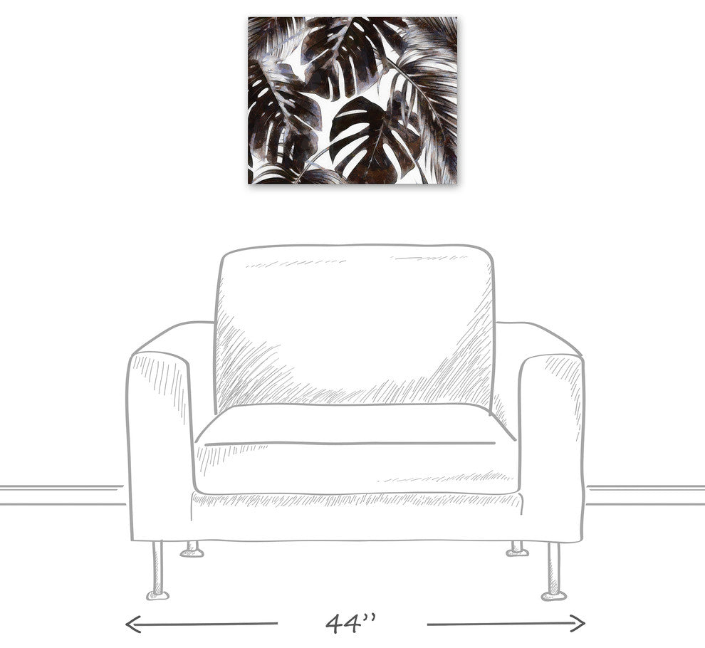 Gray Palm Leaves 16x20 Canvas Wall Art