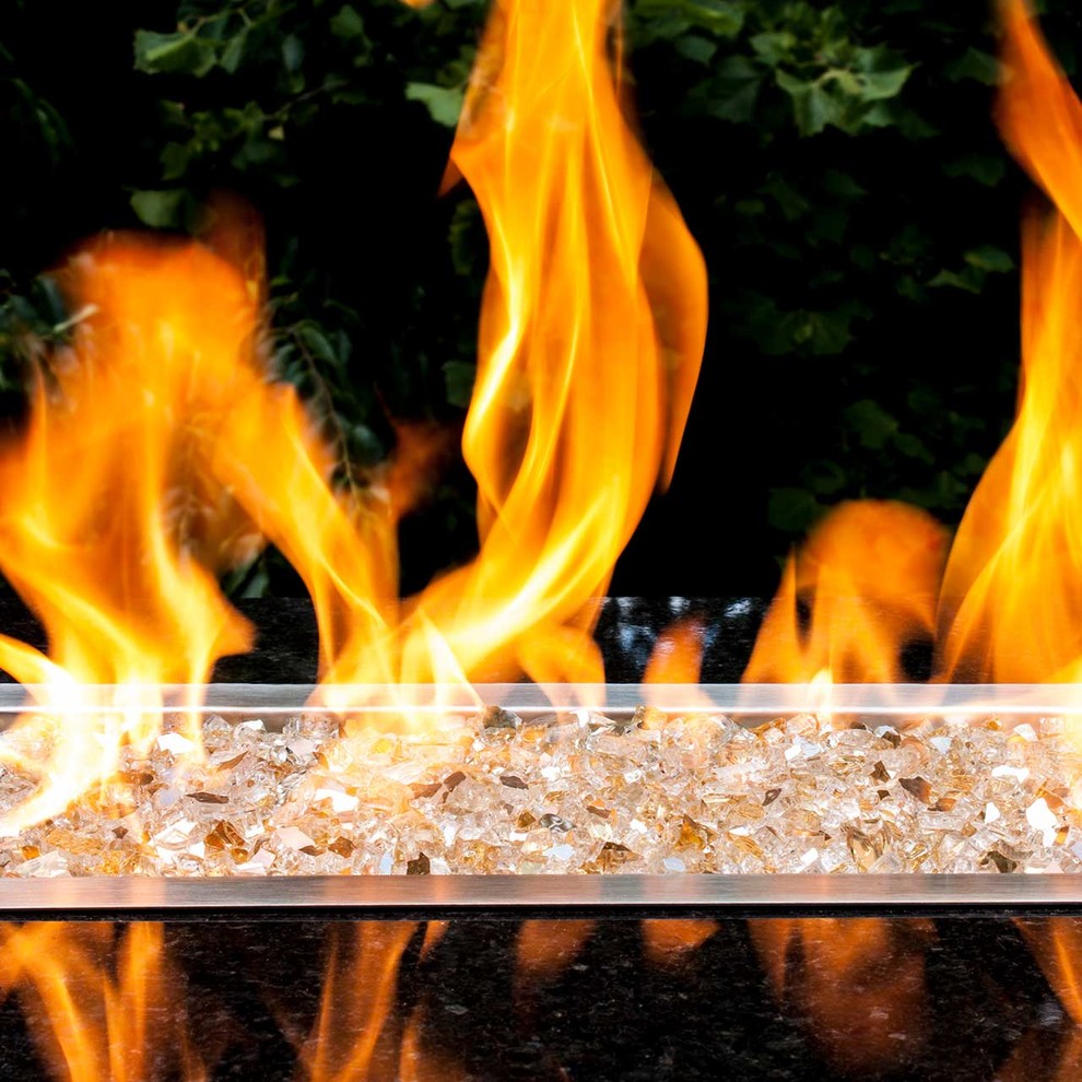 1/4" Reflective Tempered Fire Glass, Sunstorm Gold, 10 Pound Jar