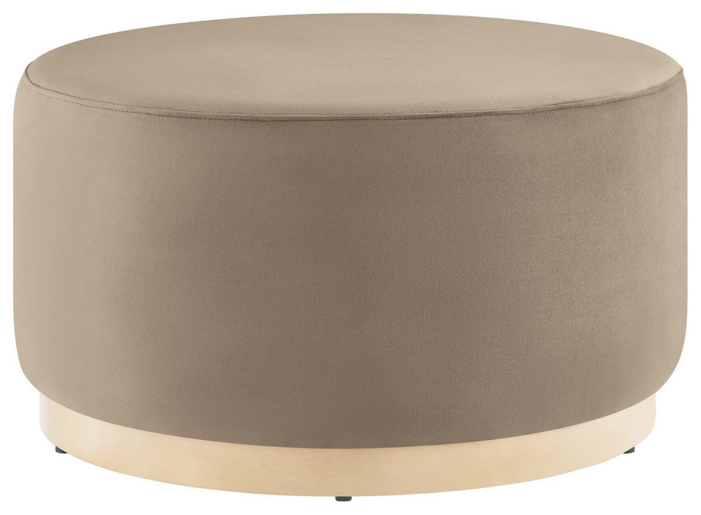 Tilden Large 29" Round Performance Velvet Upholstered Ottoman