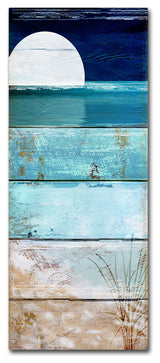 Color Bakery 'Beach Moonrise I' Canvas Art, 14x32