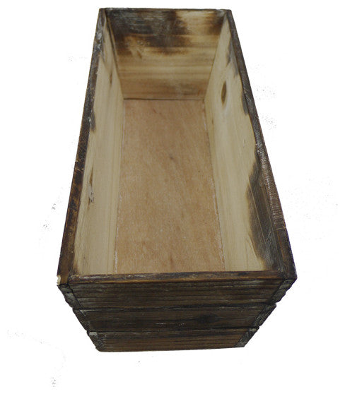 14" Wood Triple Rectangle Wood Planter