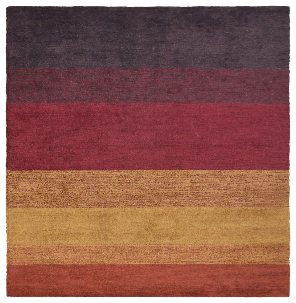 HAND KNOTTED LOOM SILK ECO-FRIENDLY RUGS-10'x10',Square,Multicolor,Contemporary
