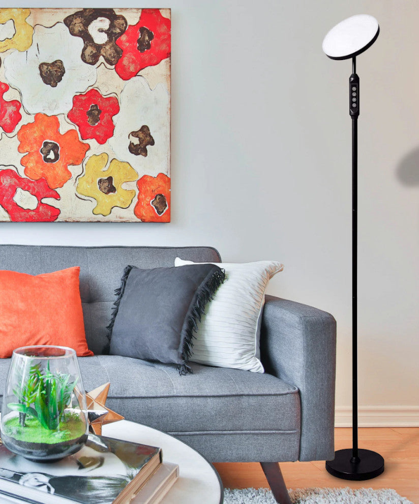 LED Torchiere Super Bright 70" Floor Lamp (5 Color Settings) 2,100 Lumens,Dimmab