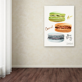 Jennifer Redstreake '3 Macarons with Words' Canvas Art, 18x24