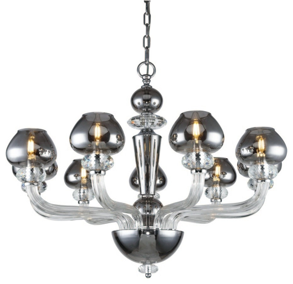 Elegant Lighting Prescott Collection Chandelier, Silver Shade