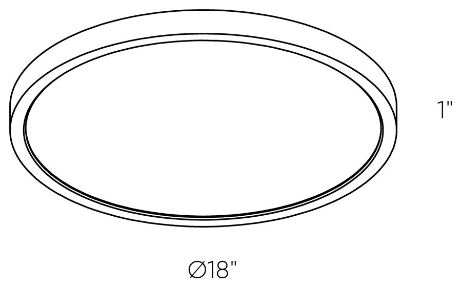 DALS Lighting Color Temperature Changing 18" Round Flushmount, Satin Nickel