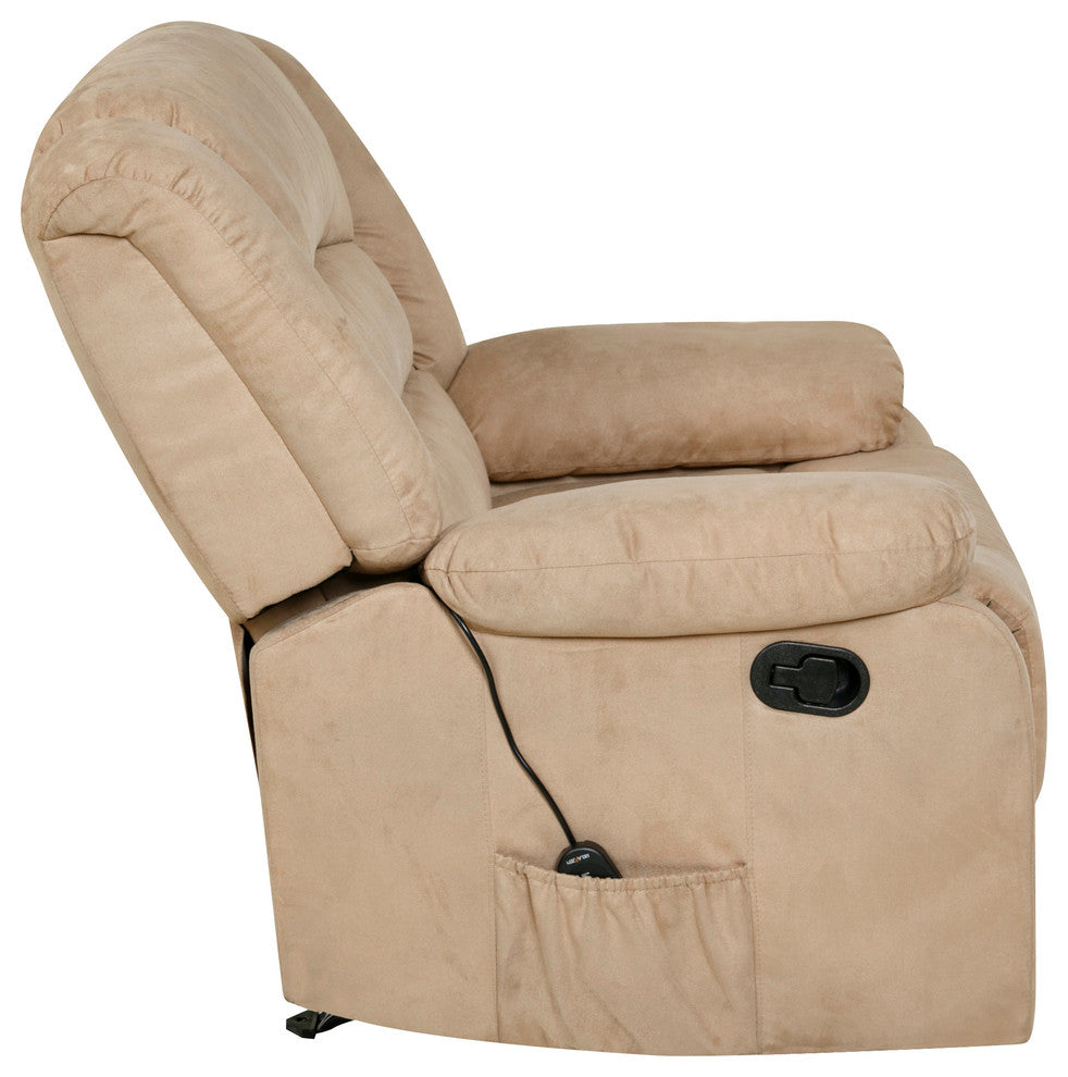 Relaxzen Rocker Recliner With Massage, Heat and Dual USB, Beige