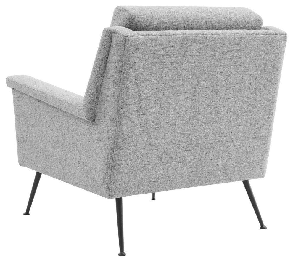 Armchair Accent Chair, Fabric, Black Gray, Modern, Lounge Hospitality
