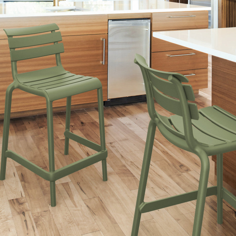 Helen Counter Stool Olive Green, Set of 2