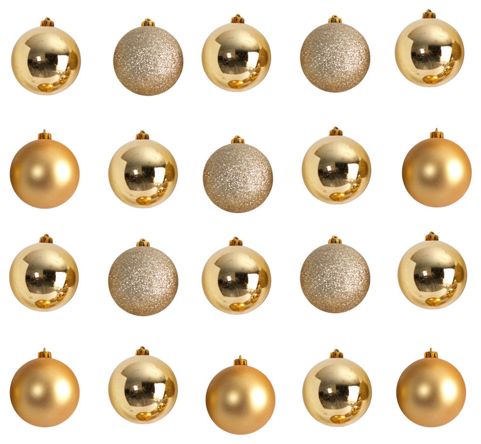 Holiday Xmas 20 Count 3" Shatterproof Ornaments W/ Re-Useable Storage Container