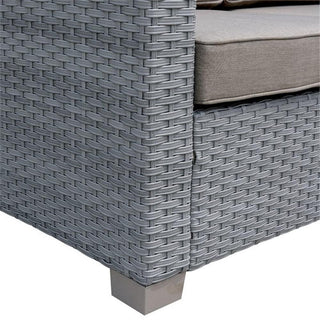 Afuera Living Contemporary Rattan Wicker Patio Sofa in Gray