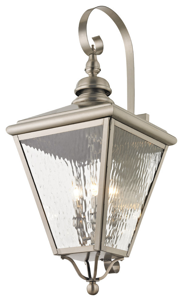 Livex 2036-91 4-Light Outdoor Wall Lantern, Brushed Nickel