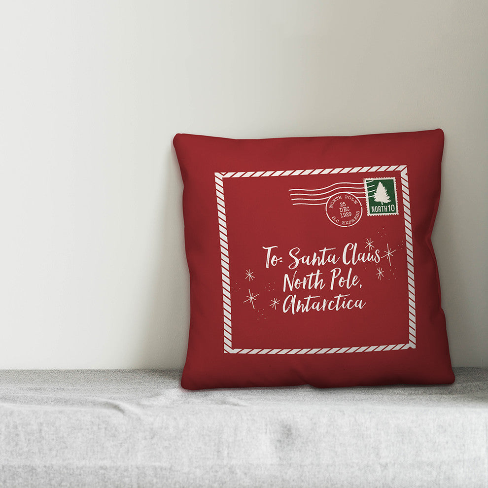 Santa Letter 20"x20" Throw Pillow Cover