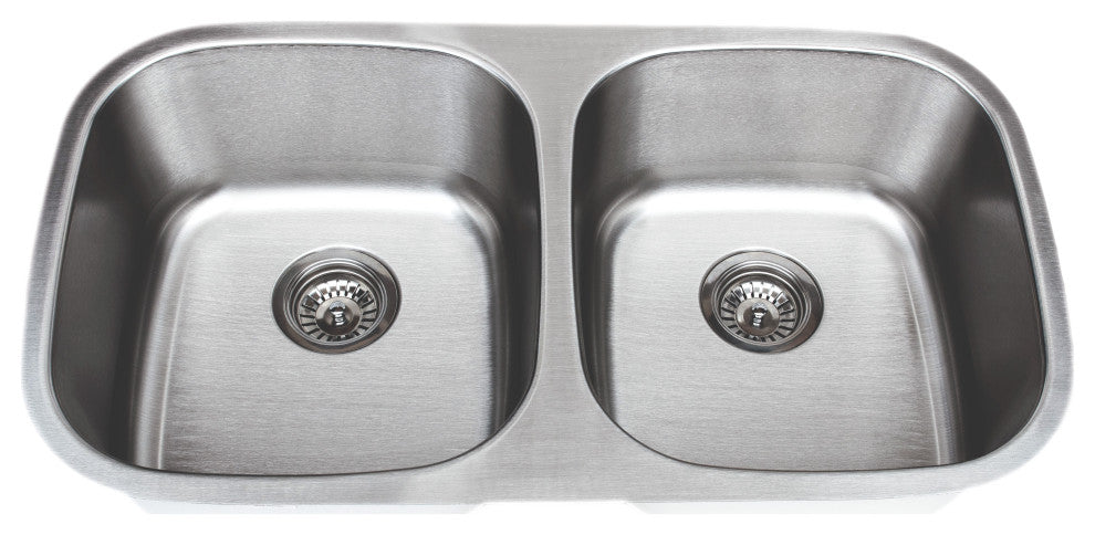 Wells Sinkware Equal Double Bowl Sink, 8 Inches Deep, Sink Only