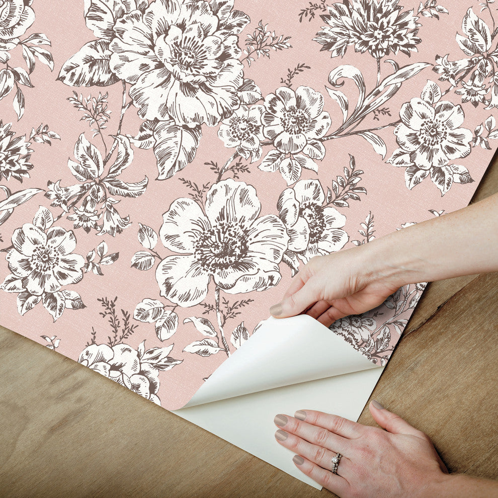 Pink Winifred Peel & Stick Wallpaper