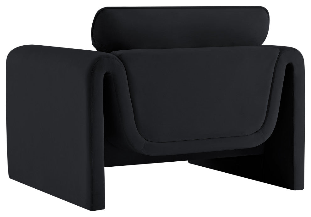 Sloan Black Velvet Fabric Chair