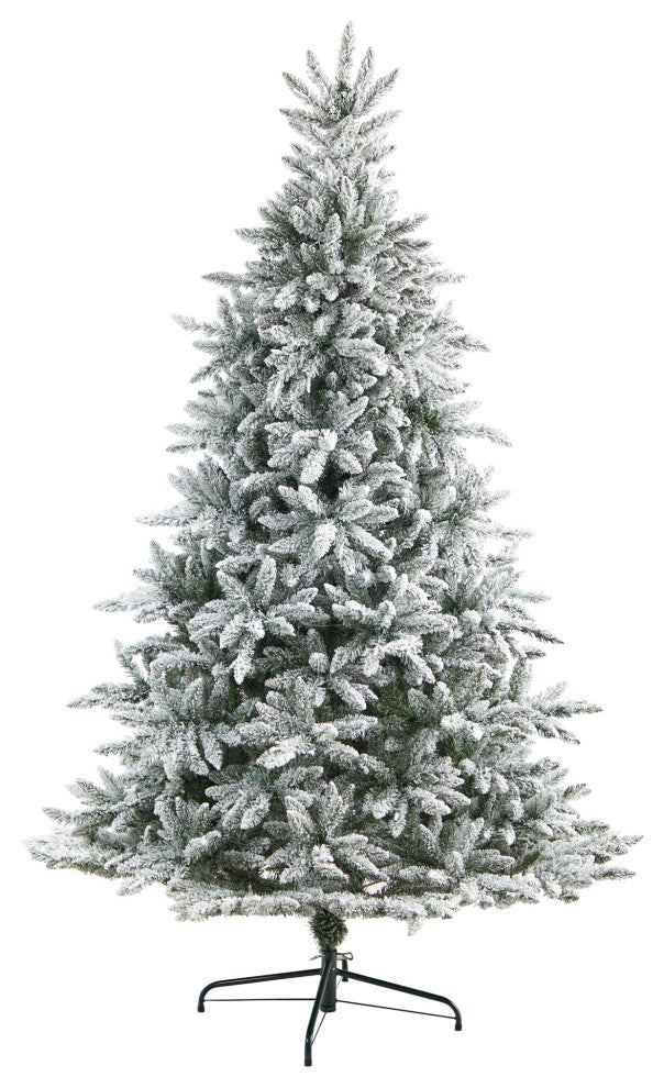 8' Flocked West Virginia Spruce Artificial Christmas Tree With 600 Clear Lights