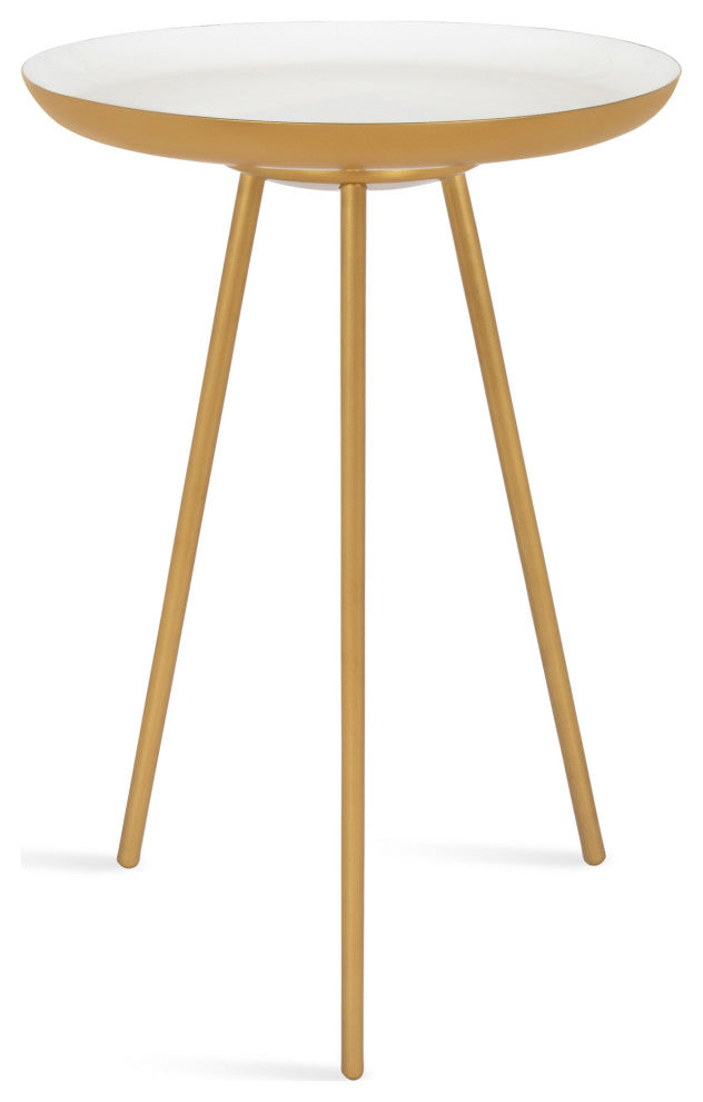 Laranya Round Metal Side Table, Gold