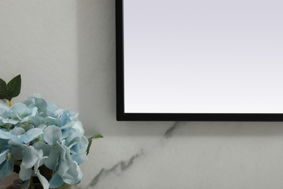Metal Frame Arch Mirror 36X42 Inch, Black