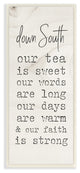 Down South Tea Words & Faith Typography Wall Art, 7"x17", Wood Plaque