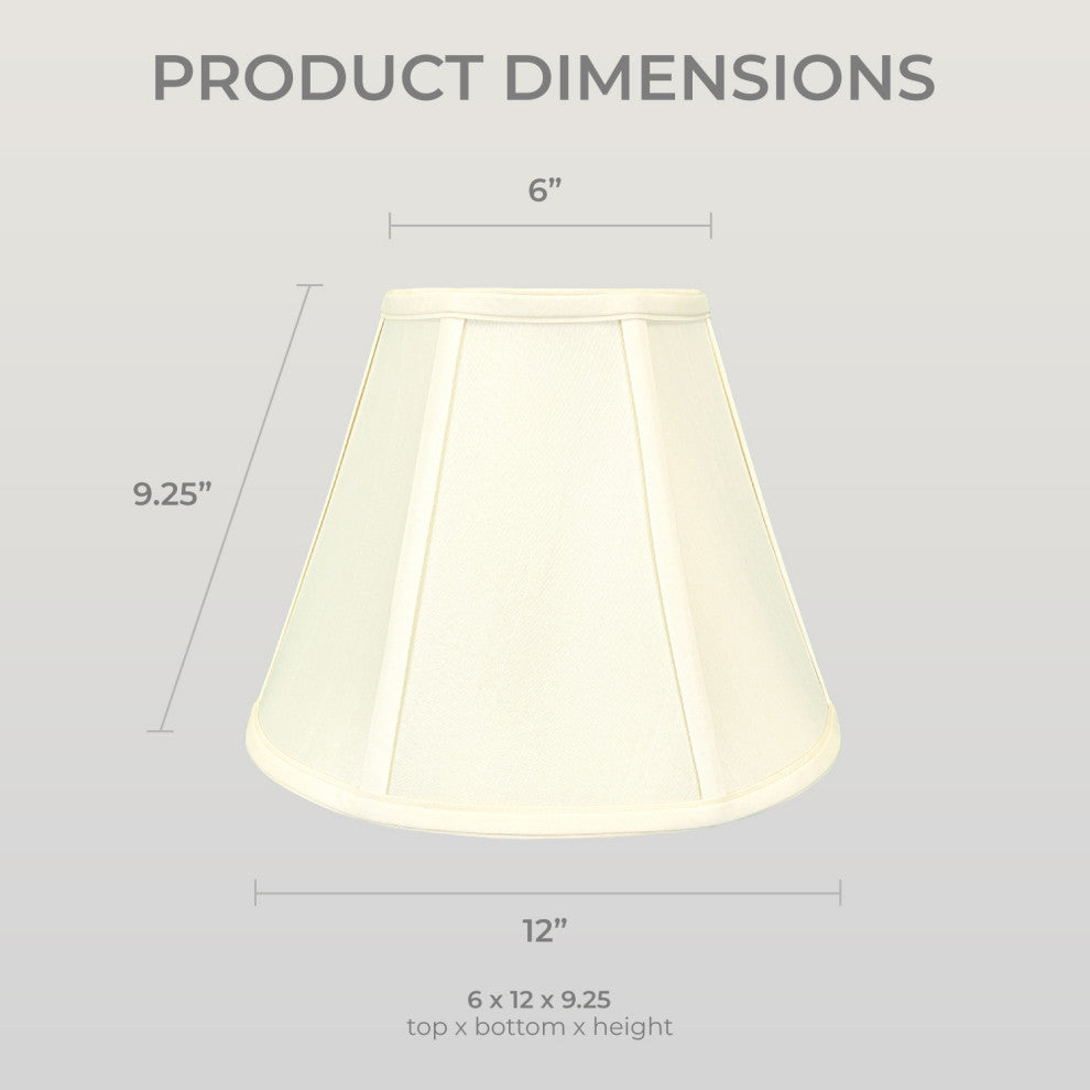 Royal Designs Deep Empire Bell Lamp Shade, Eggshell, 6x12x9.25, Set of 2