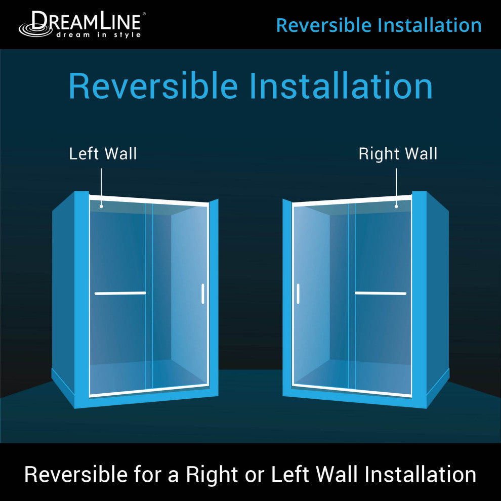 DreamLine Infinity-Z Frameless Sliding Shower Door and 30"x60" Base Center Drain